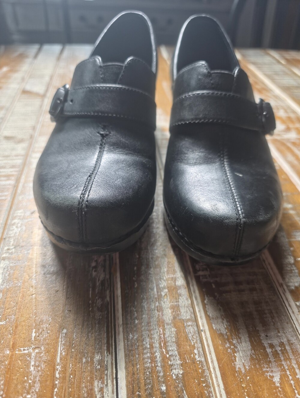 Dansko Tamara  Black Leather Slip-On Shoe 6.5 37. Occupational.